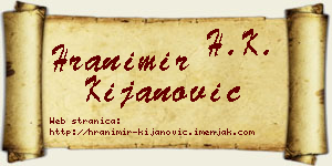 Hranimir Kijanović vizit kartica